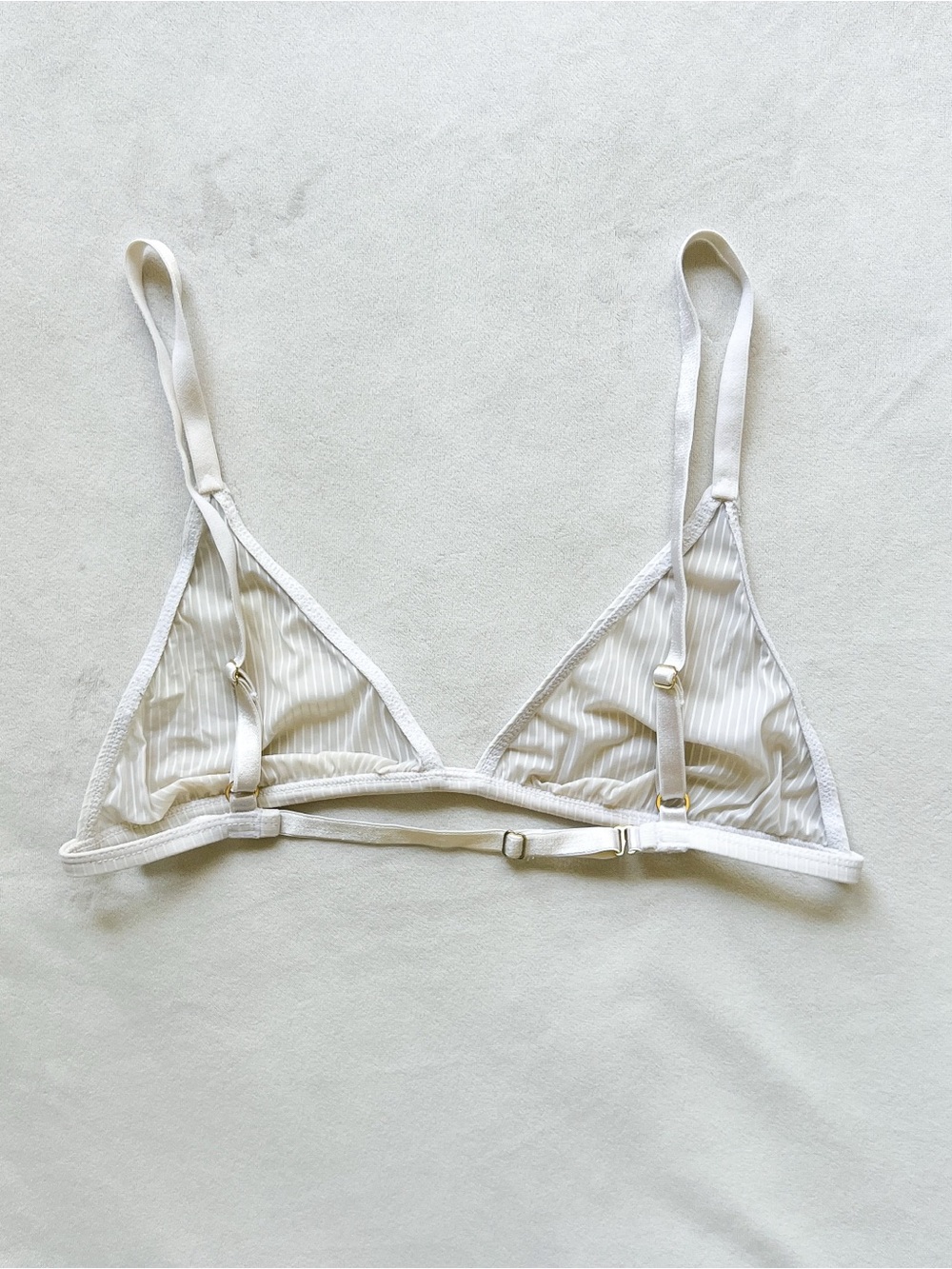 Gooseberry Intimates Sheer Stripe Triangle Bralette in White - Small - Picture 3 of 3